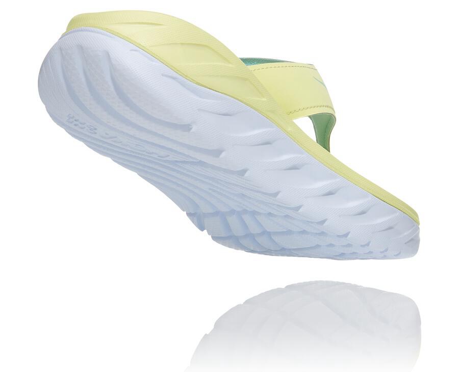 Sandals Womens - Hoka One One ORA Recovery Flip - Yellow/White - RGKZVTC-90